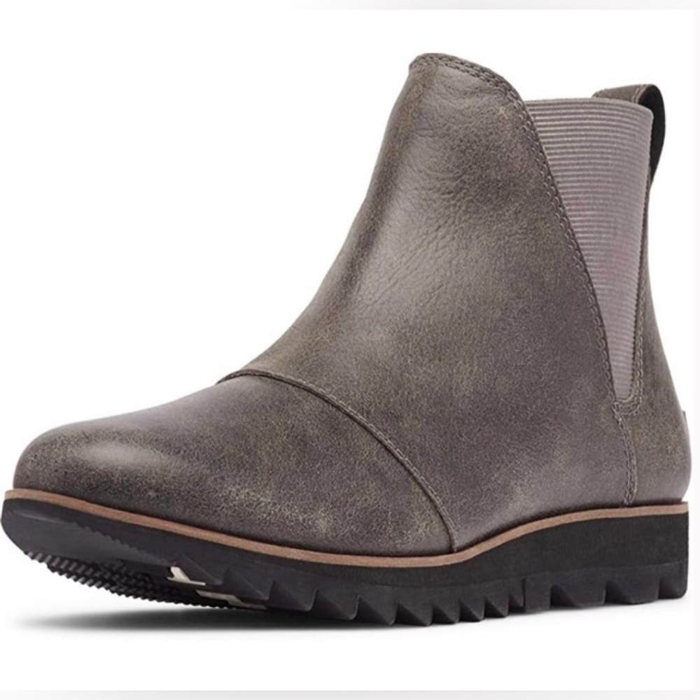 Sorel Women’s Harlow Chelsea Waterproof Rain Leather Boots in Gray Size 7.5